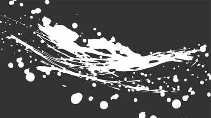 White ink splashes and splatters on dark gray background abstract black blob