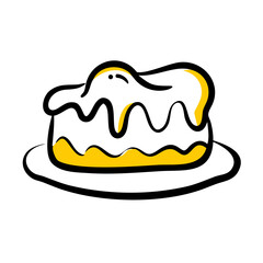 vector clip art brownie sundae on white background for web and graphic design
