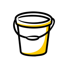 vector clip art bucket on white background for web and graphic design