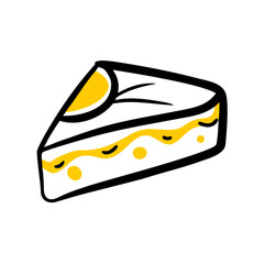 vector clip art cheesecake slice on white background for web and graphic design
