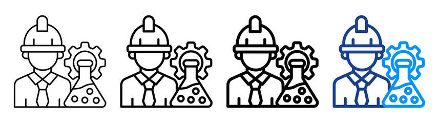 Biomedical Engineering Icon Different Style Outline Collection Set