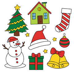 Festive Christmas Elements Bundle – House, Gifts, Ornaments