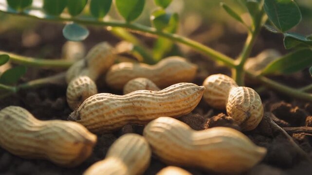 A bountiful harvest of groundnuts on rich soil, showcasing natural and organic agriculture in a field