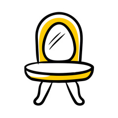 a flat gradient outline icon of a dressing table for web and graphic design