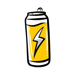 a flat gradient outline icon of an energy drink can for web and graphic design
