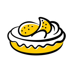 a flat gradient outline icon of a fruit tart for web and graphic design