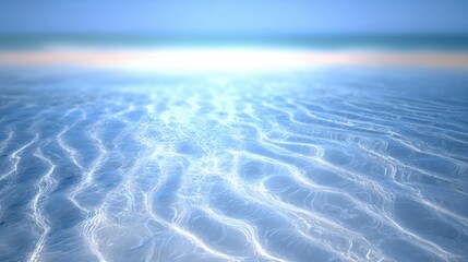 Minimal Blue Water Ripple Background with Soft Sunlight Reflections for Fresh Summer Banner or Product Template