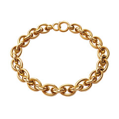 Obraz premium Elegant gold chain bracelet with oval links isolated on transparent background