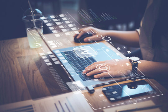 Deep learning with Ai software developer.Creativity with smart system a