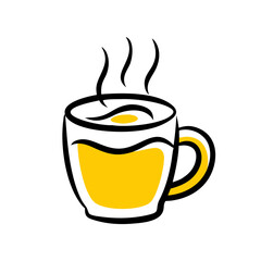 a flat gradient outline icon of a hot chocolate mug for web and graphic design
