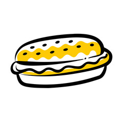 a flat gradient outline icon of an ice cream sandwich for web and graphic design