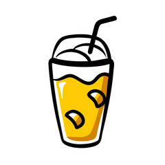 a flat gradient outline icon of iced coffee for web and graphic design