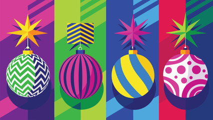 A display of cheerful Christmas banners with assorted colorful designs for the holiday season..eps