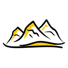 a flat gradient outline icon of a mountain valley for web and graphic design