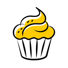a flat gradient outline icon of a muffin for web and graphic design