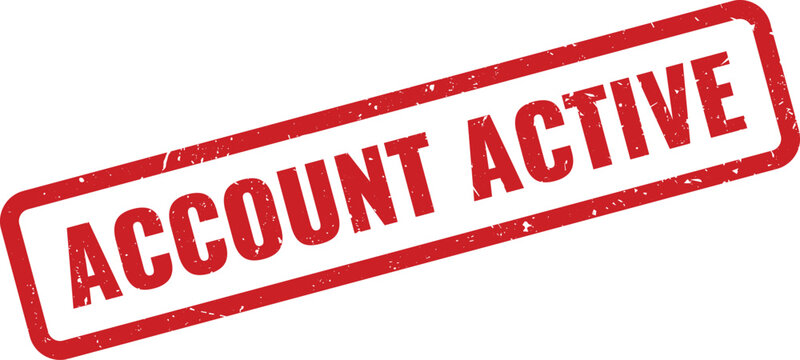 Official red rubber stamp sign indicating an account is active for banking or business purposes