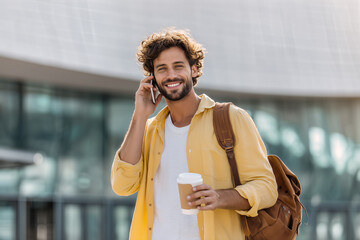 Stylish Man on Phone Outdoors