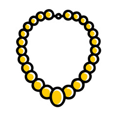 a flat gradient outline icon of a pearl necklace for web and graphic design