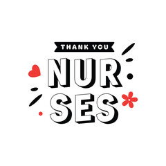 Thank You Nurse Design Lettering Typography