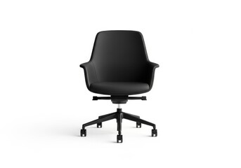 Modern black ergonomic office chair with casters