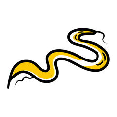 a flat gradient outline icon of a river curve for web and graphic design