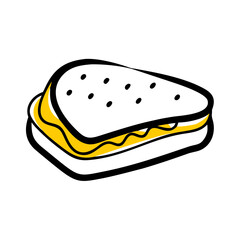 a flat gradient outline icon of a sandwich bread slice for web and graphic design