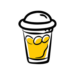 a flat gradient outline icon of a sherbet cup for web and graphic design