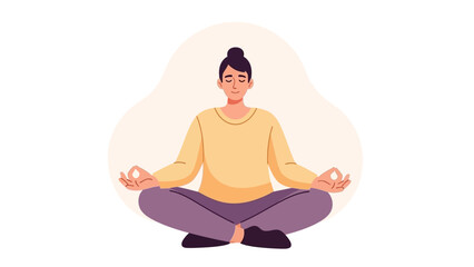 Serene Person Meditating for Inner Peace and Mental Clarity in a Quiet State, Cultivating Emotional Balance and Holistic Well-being