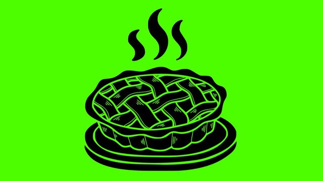 dessert illustration pie silhouette fruit logo video icon green outline screen cake sweet food pastry homemade fresh delicious bakery shape crust vector graphic background