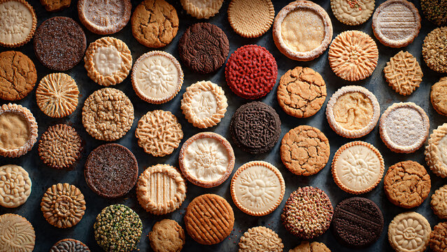 Arri&egrave;re plan avec assortiment de biscuits sabl&eacute;s