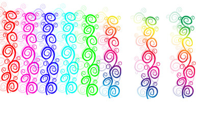 Colorful abstract vine design elements decorative swirls and curls vector illustration for backgrounds and borders
