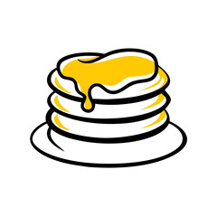 a flat gradient outline icon of a sweet pancake stack for web and graphic design