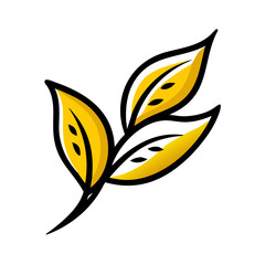 a flat gradient outline icon of a tea leaf for web and graphic design