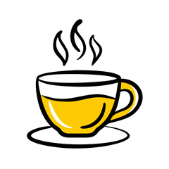a flat gradient outline icon of a tea cup for web and graphic design