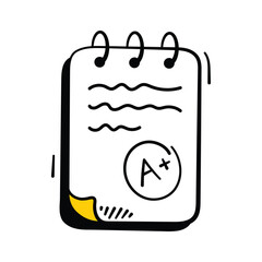 Here is a trendy doodle style icon of grade sheet, premium vector