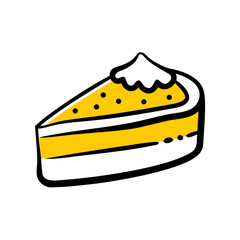 a flat gradient outline icon of a tiramisu slice for web and graphic design