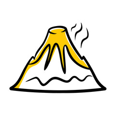 a flat gradient outline icon of a volcano mountain for web and graphic design © trandoo
