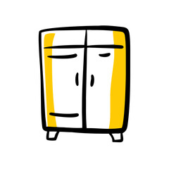 a flat gradient outline icon of a wardrobe for web and graphic design