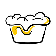 a flat gradient outline icon of a washing tub for web and graphic design