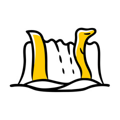 a flat gradient outline icon of a waterfall for web and graphic design