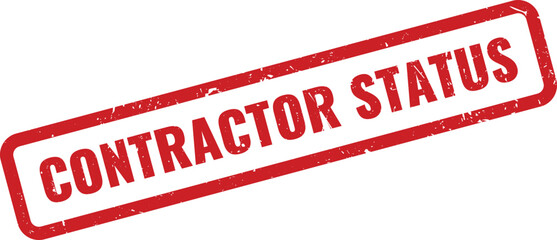 Authentic red distressed rubber stamp with a clear message indicating contractor status