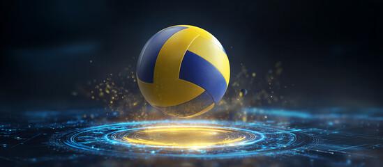 volleyball ball jumps from digital platform
