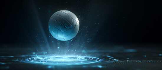 volleyball ball jumps from digital platform