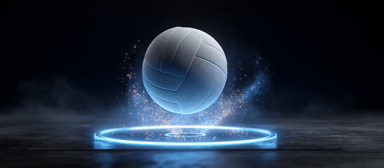 volleyball ball jumps from digital platform