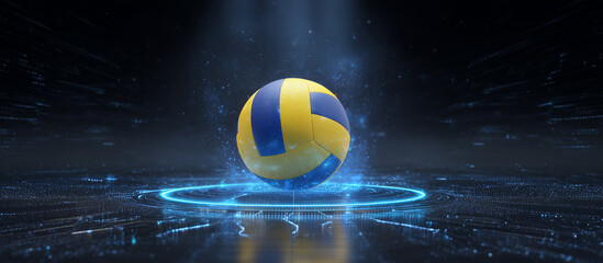 volleyball ball jumps from digital platform