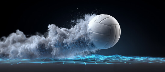 volleyball ball jumps from digital platform