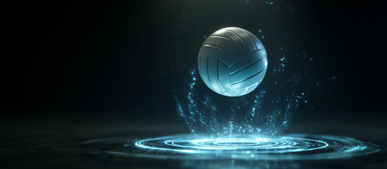 volleyball ball jumps from digital platform