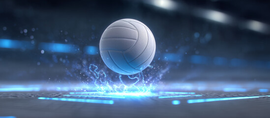 volleyball ball jumps from digital platform