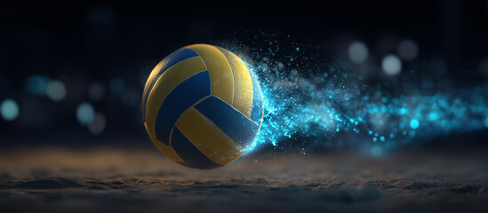 volleyball ball jumps from digital platform