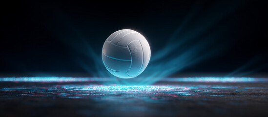 volleyball ball jumps from digital platform